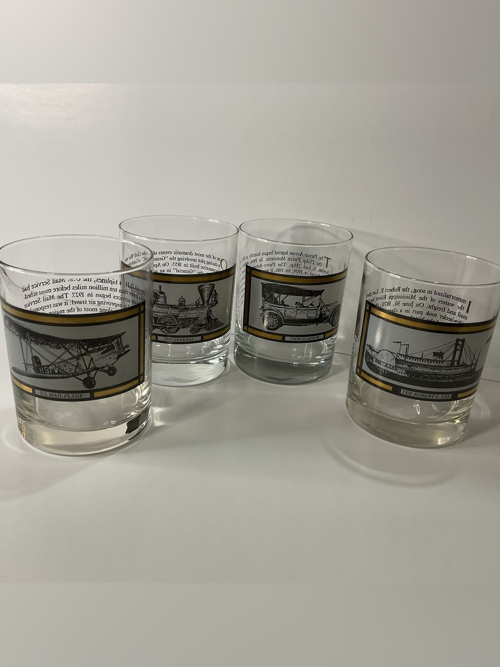 Vintage Avon set of Transportation glasses